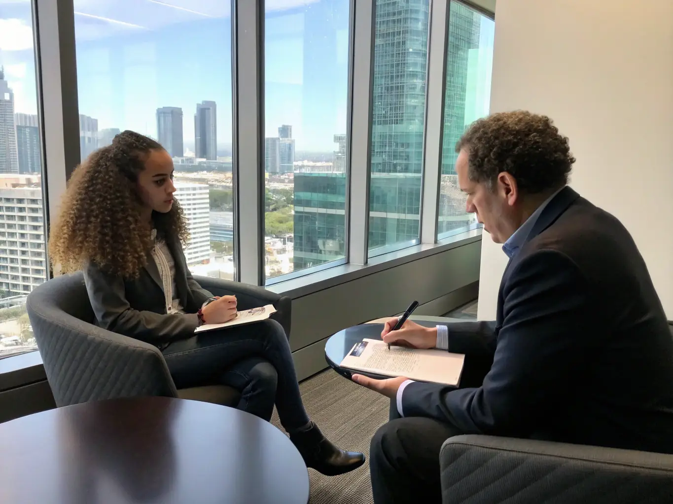 A professional coach in a one-on-one session with a client, providing personalized guidance and strategies to overcome workplace bullying and build resilience.