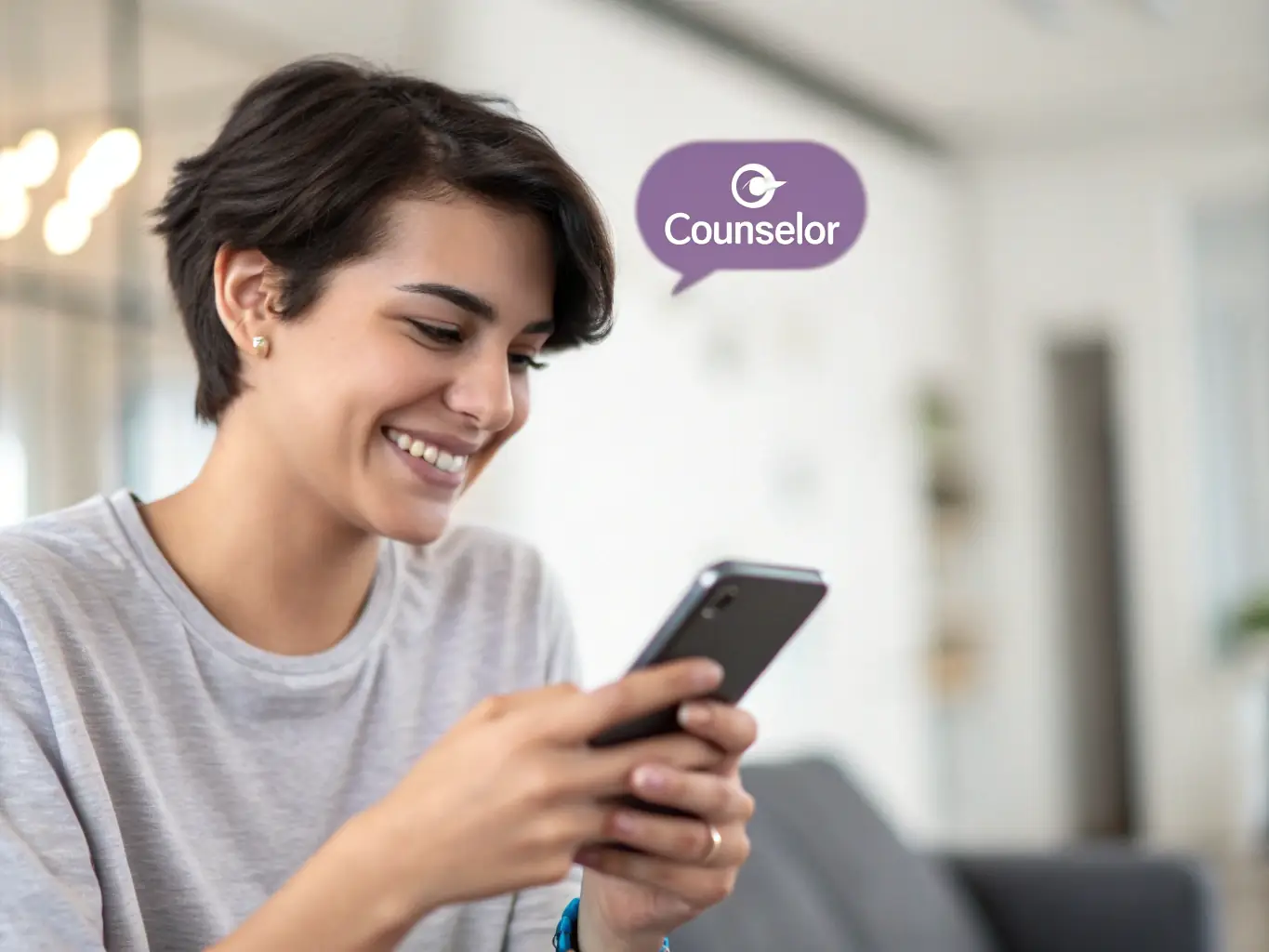 A person on a phone, looking concerned but also relieved, representing the immediate assistance and guidance available through workplace bullying hotlines.