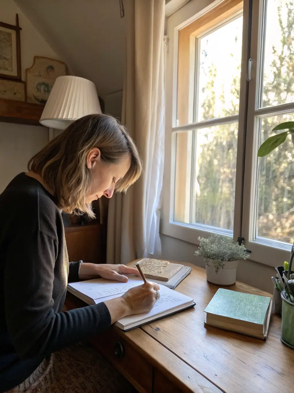 A person writing in a journal, reflecting on their experiences and emotions, symbolizing the therapeutic benefits of documenting and sharing personal stories of overcoming workplace bullying.